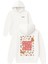 Çiçekli Good Vibes Only Tasarım Baskılı Oversize Beyaz Kapüşonlu Sweatshirt 1