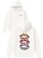 Ruj Izleri 3 Adet Tasarım Baskılı Oversize Beyaz Kapüşonlu Sweatshirt 1