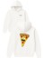 Pizza Adam Tasarım Baskılı Oversize Beyaz Kapüşonlu Sweatshirt 1