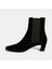 Kadın Siyah Lastikli Topuklu Süet Deri Bot 3