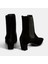 Kadın Siyah Lastikli Topuklu Süet Deri Bot 8