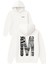 Madrid M Tasarım Baskılı Oversize Beyaz Kapüşonlu Sweatshirt 1