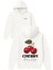 Cherry Berry Days Tasarım Baskılı Oversize Beyaz Kapüşonlu Sweatshirt 1