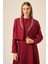 Kadın Ceket Elbise Takım Bordo 31210 4