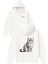 Tatlı Kedi British Tasarım Baskılı Oversize Beyaz Kapüşonlu Sweatshirt 1