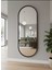 Siyah Elips Ayna 160X60 Dekoratif Salon Hol Dikey Duvar Aynası Metal Çerçeveli 3 Renk Seçeneği 1
