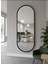 Siyah Elips Ayna 160X60 Dekoratif Salon Hol Dikey Duvar Aynası Metal Çerçeveli 3 Renk Seçeneği 5