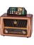 Büyük Boy Telefon Tutma Saplı Retro Ahşap Tasarım Bluetooth Hoparlörlü Radyo – Fm/am Destekli, Şarjlı ve Taşınabilir Radyo NS-8077 (5324) 1