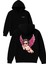 Kanatlı Aşk Tasarım Baskılı Oversize Siyah Kapüşonlu Sweatshirt 1