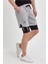 Unisex Baskılı Iç Cepli Sporcu Alt Taytlı Şort - Gri 1
