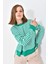 Kadın Kazak Çizgili Yuvarlak Yaka Kazak B.yeşil - 224520 2