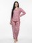Süet Gömlek Pijama Takımı 7008 Doğa Desen Pudra 6