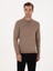 Erkek Vizon Slim Fit Yün Karışımlı Polo Yaka Basic Triko Kazak 50315267-VR052 3