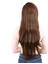 Fiber Sentetik Uzun Düz Kahküllü Peruk - Kahve Karamel 5