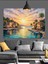 Günbatımı Şehir Kanalı Dekoratif Kanvas - Mdf Ahşap Tablo 5