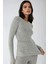 Kadın Viskon Karışımlı Basic Üst Açık Gri 1
