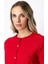 Kadın Renkli Düğmeli Sıfır Yaka Triko Hırka 65921 Kırmızı 2
