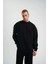 Uzun Kol Bisiklet Yaka Basic Sweatshirt - Siyah 2
