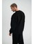 Uzun Kol Bisiklet Yaka Basic Sweatshirt - Siyah 3