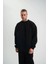 Uzun Kol Bisiklet Yaka Basic Sweatshirt - Siyah 4