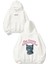 Cat Lovers Tasarım Baskılı Oversize Beyaz Kapüşonlu Sweatshirt 1