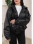Yeni Sezon Kadın Baharlık Bomber Balon Kol Oversize Deri Ceket 1