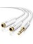 Mikrofon ve Kulaklık Ayırıcı 3.5 mm Y Kablo Beyaz 1