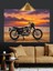 Motosiklet Gece Şehir Manzarası Dekoratif Kanvas - Mdf Ahşap Tablo 1