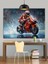 Motosiklet Süren Kasklı Yarışçı Dekoratif Kanvas - Mdf Ahşap Tablo 1