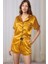 Kadın Saten Altın Biyeli Şortlu Takım FW9AK1A7KL 3