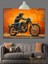 Motosiklet Süren Deri Ceketli Iskelet Dekoratif Kanvas - Mdf Ahşap Tablo 2