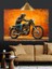 Motosiklet Süren Deri Ceketli Iskelet Dekoratif Kanvas - Mdf Ahşap Tablo 5