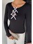 Önü Fiyonk Detaylı Uzun Kol Kadın Body Bluz P-00018941 1