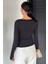 Önü Fiyonk Detaylı Uzun Kol Kadın Body Bluz P-00018941 4