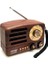 Küçük Boy Retro, Nostaljik, Ahşap Tasarım Bluetooth Hoparlörlü, Şarjlı, Taşınabilir Büyük Döndürülebilen Düğmeli Fm/am Destekli Radyo NS3380 (5324) 1