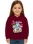 Unisex Labubu Baskılı Çocuk Swaetshirt Kapüşonlu 3 Iplik Şardonlu 2