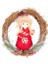 Yılbaşı Süsü Çelenk Kardan Kadın Figürlü Kırmızı 20X20 Cm. 2