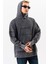 Erkek Antrasit Yıkamalı Oversize Sweatshirt Kapüşonlu 1