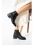 Danica Siyah Renkli Bilek Üstü Kısa Kalın Topuklu Bot 2
