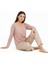 Üstü Yazılı Altı Çiçek Desenli Elite Viscose Uzun Pijama Takımı Pudra 3564 6