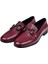Hakiki Deri Tokalı Makosen Kadın Ayakkabı BEE-12006 Bordo 9