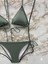 Kadın Likralı Esnek Yandan ve Boyundan Bağlamalı Şık Ipli Üçgen Bikini Takım 2