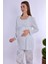 Mavi %100 Pamuk Hamile Lohusa Pijama Takımı 5