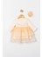 Kız Bebek Mevlütlük Elbise Dantelli Bandanalı 1