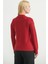Düğmeli Oversize Angora Triko Hırka - Kırmızı 5