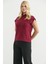 Dik Yaka Kolsuz Triko Süveter - Bordo 3