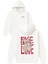 Love Is Love Tasarım Baskılı Oversize Beyaz Kapüşonlu Sweatshirt 1