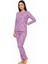 Bisiklet Yaka Süet Pijama Takımı 6007 Lila 1