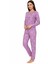 Bisiklet Yaka Süet Pijama Takımı 6007 Lila 2