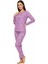 Bisiklet Yaka Süet Pijama Takımı 6007 Lila 3